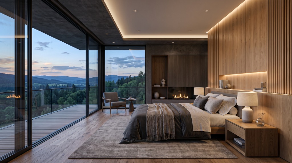 Interior Architecture — Alpine Master Suite & Terrace