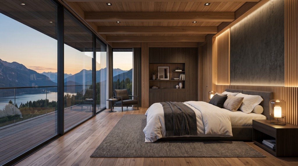 Interior Architecture — Lakeside Alpine Suite & Timber Canopy